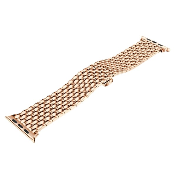 Metallarmband i Fjärilspänne Apple Watch Series 10 46mm Roséguld
