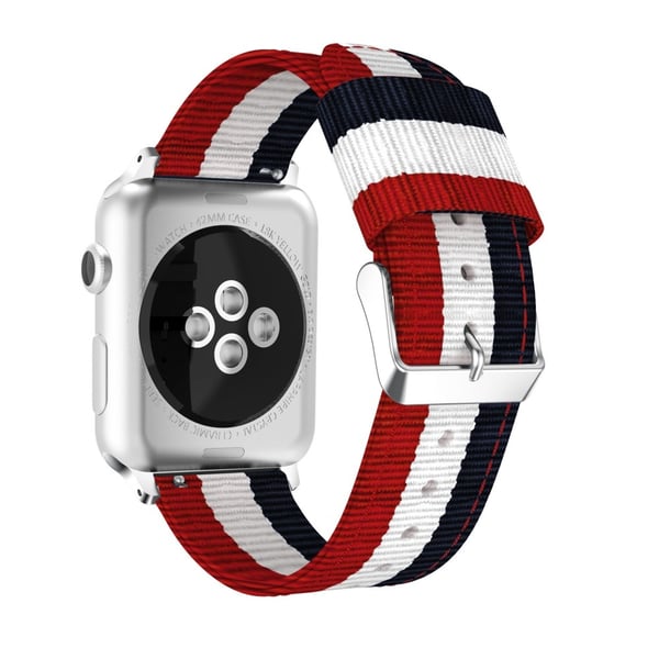 Nylonarmband Apple Watch Series 10 46mm Blå/Vit/Röd