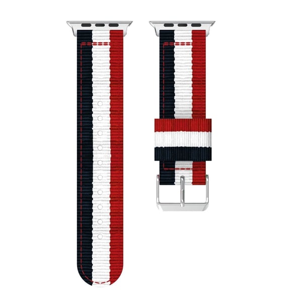 Nylonarmband Apple Watch Series 10 46mm Blå/Vit/Röd