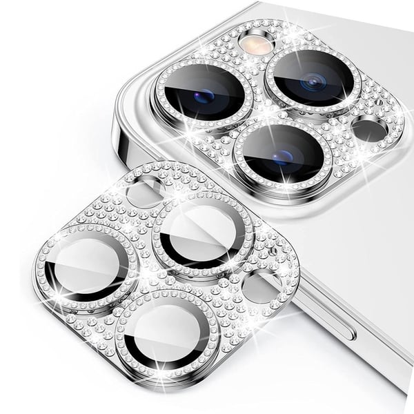 Hat Prince Glitter Kameraskydd iPhone 16 Pro Max Silver