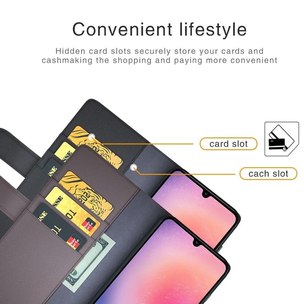 Äkta Läderfodral Samsung Galaxy A16 Svart