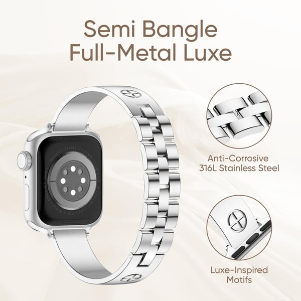 Bangle Bracelet Apple Watch Series 10 42mm Cross Silver