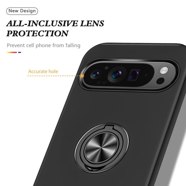 Google Pixel 9 Pro XL Skal Med Magnetisk Ringhållare Svart