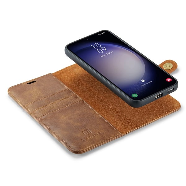 DG.MING 2-in-1 Magnet Wallet Samsung Galaxy S25 Cognac