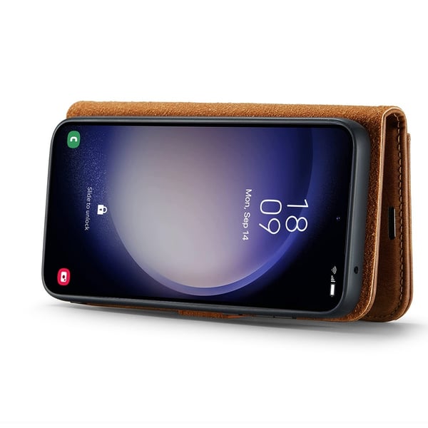 DG.MING 2-in-1 Magnet Wallet Samsung Galaxy S25 Plus Cognac