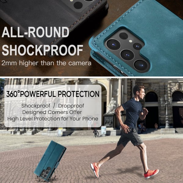 CaseMe Slim Plånboksfodral Samsung Galaxy S25 Ultra Blå