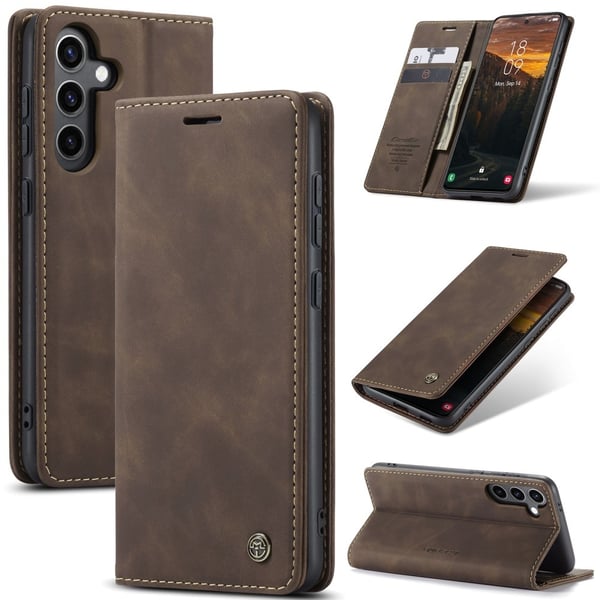 CaseMe Slim Plånboksfodral Samsung Galaxy S25 Brun CaseMe Slim Plånboksfodral Samsung Galaxy S25 Brun