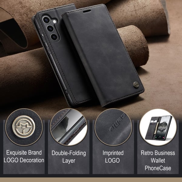 CaseMe Slim Plånboksfodral Samsung Galaxy S25 Plus Svart