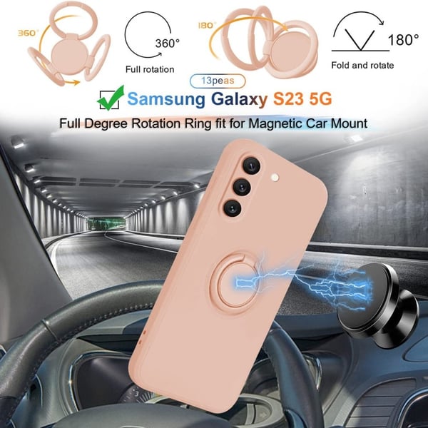 Samsung Galaxy S25 Skal Med Ringhållare Rosa