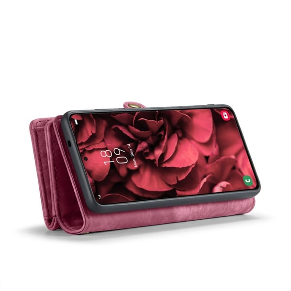 CaseMe Multi-Slot 2 i 1 Plånboksfodral Galaxy S25 Röd