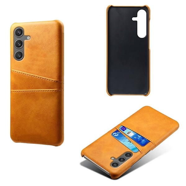 Läderskal Kortfack Samsung Galaxy S25 Cognac