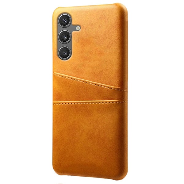 Läderskal Kortfack Samsung Galaxy S25 Cognac