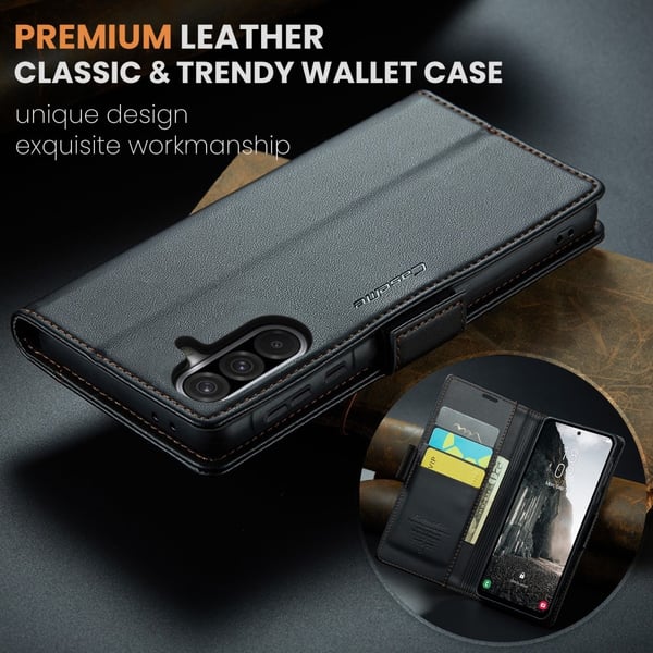 CaseMe Slim Plånboksfodral RFID-skydd Samsung Galaxy A56 Svart