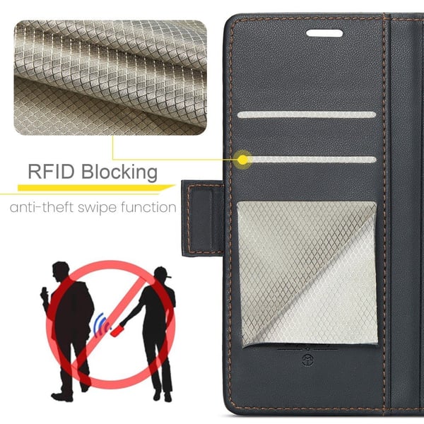 CaseMe Slim Plånboksfodral RFID-skydd Samsung Galaxy A56 Svart