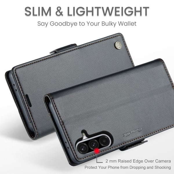 CaseMe Slim Plånboksfodral RFID-skydd Samsung Galaxy A56 Svart
