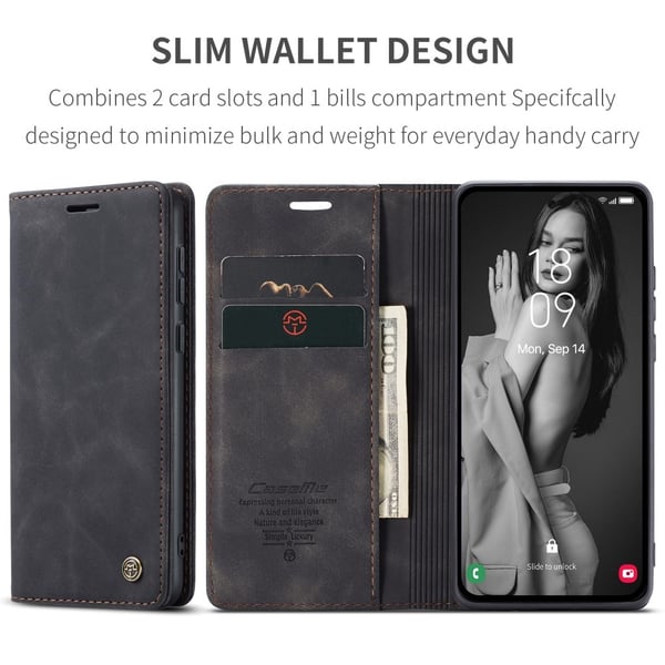 CaseMe Slim Plånboksfodral Samsung Galaxy A56 Svart