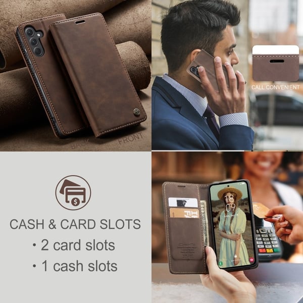 CaseMe Slim Plånboksfodral Samsung Galaxy A56 Brun