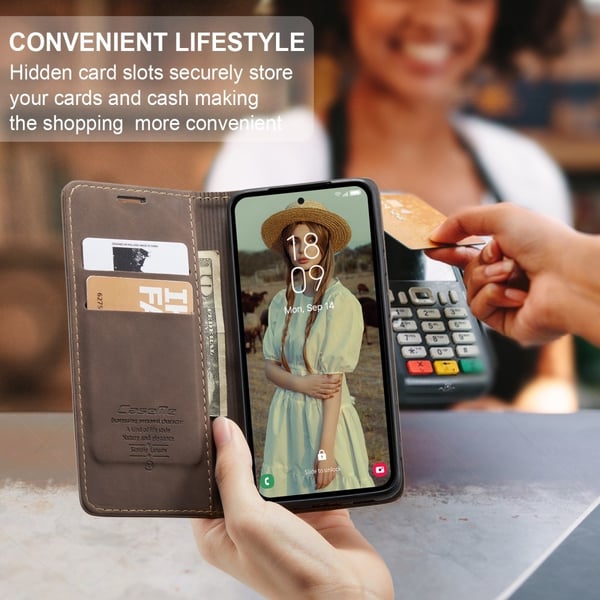 CaseMe Slim Plånboksfodral Samsung Galaxy A56 Brun