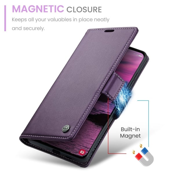 CaseMe Slim Plånboksfodral RFID-skydd Samsung Galaxy S25 Edge Lila