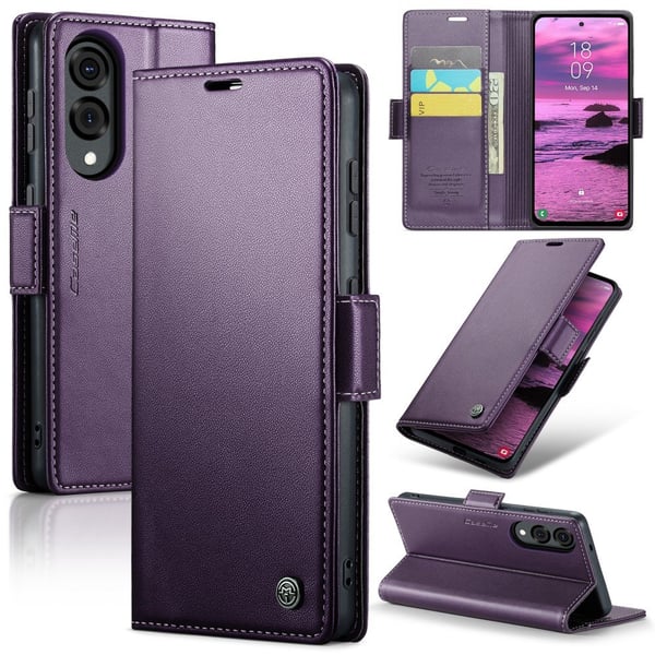 CaseMe Slim Plånboksfodral RFID-skydd Samsung Galaxy S25 Edge Lila