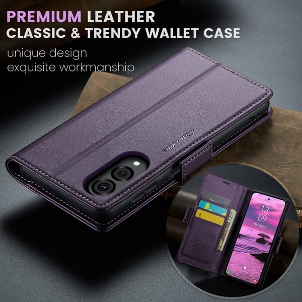 CaseMe Slim Plånboksfodral RFID-skydd Samsung Galaxy S25 Edge Lila