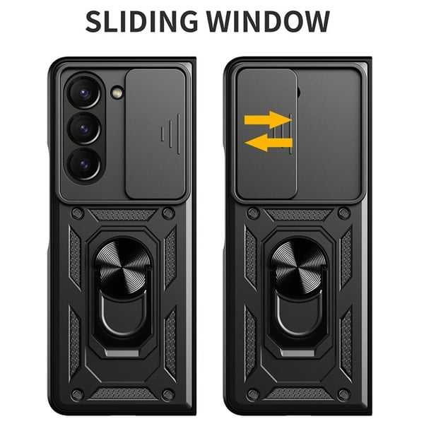 Hybridskal Samsung Galaxy Z Fold 7 Ring + Kameraskydd Svart