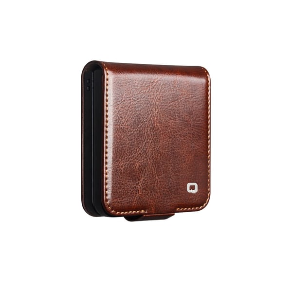 Qialino Leather Wallet Case Samsung Galaxy Z Flip 7 Brown
