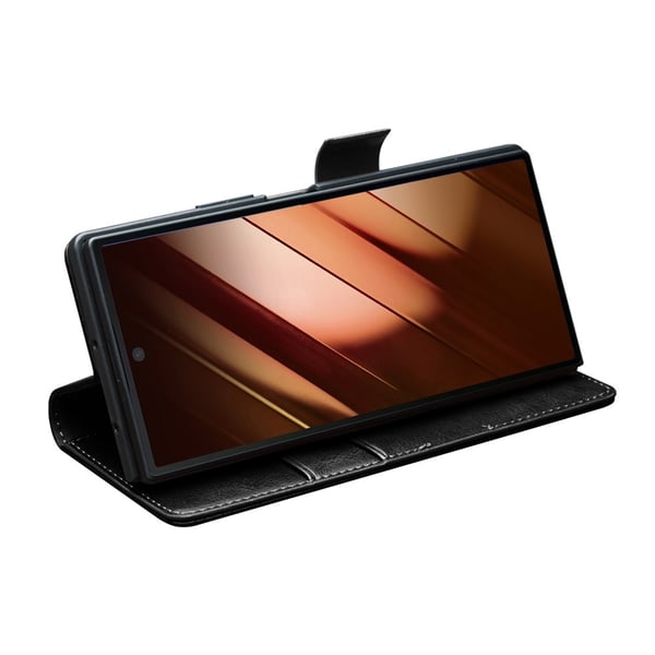 Qialino Leather Wallet Case Samsung Galaxy Z Fold 7 Black
