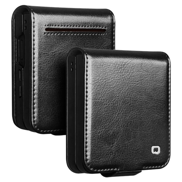 Qialino Leather Wallet Case Samsung Galaxy Z Flip 7 Black