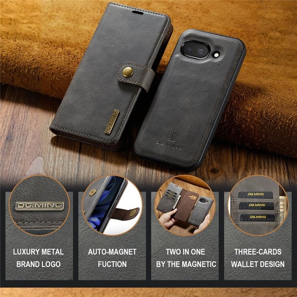DG.MING 2-in-1 Magnet Wallet Google Pixel 9a Brown
