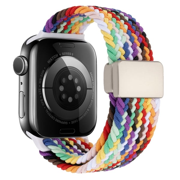 Elastiskt Vävd Nylonarmband Apple Watch Series 10 46mm Regnbåge