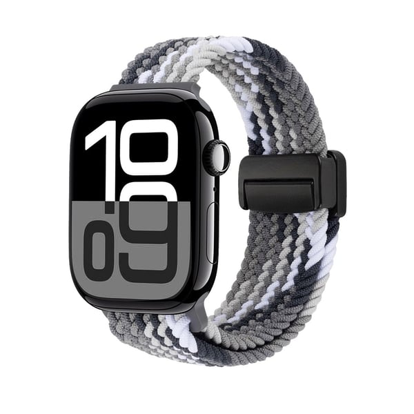 Elastiskt Vävd Nylonarmband Apple Watch Ultra 2 49mm Multifärg Svart