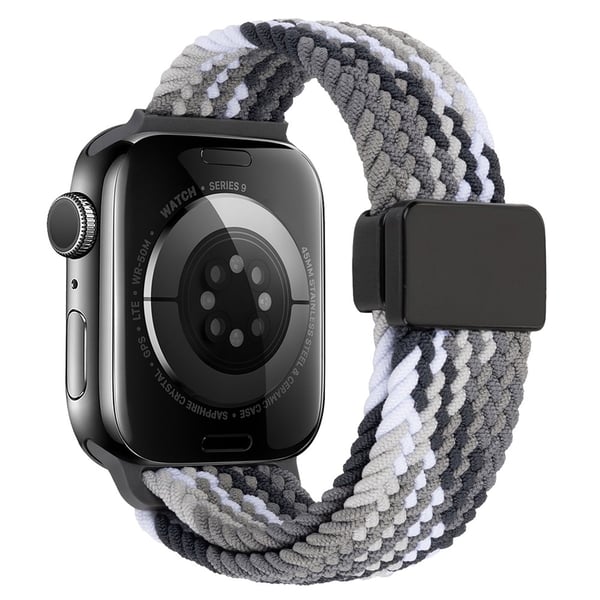 Elastiskt Vävd Nylonarmband Apple Watch Series 10 46mm Multifärg Svart