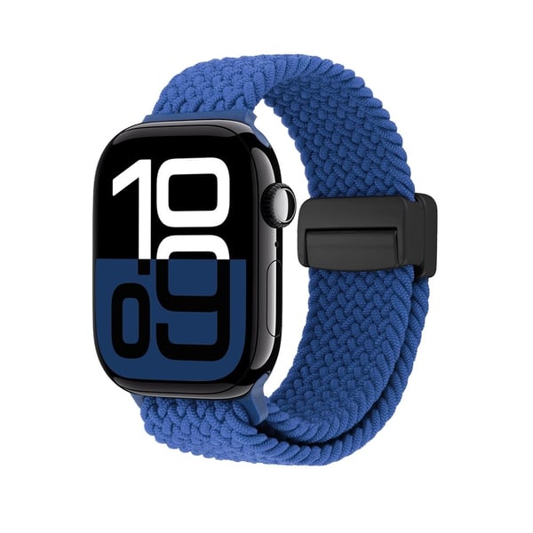 Elastiskt Vävd Nylonarmband Apple Watch Series 10 42mm Blå