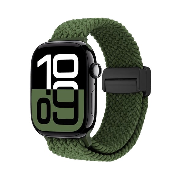 Elastiskt Vävd Nylonarmband Apple Watch 41mm Series 9 Grön