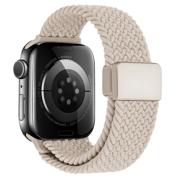 Elastiskt Vävd Nylonarmband Apple Watch Series 10 42mm Beige