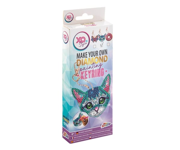 Diamant Painting Nyckelring Katt