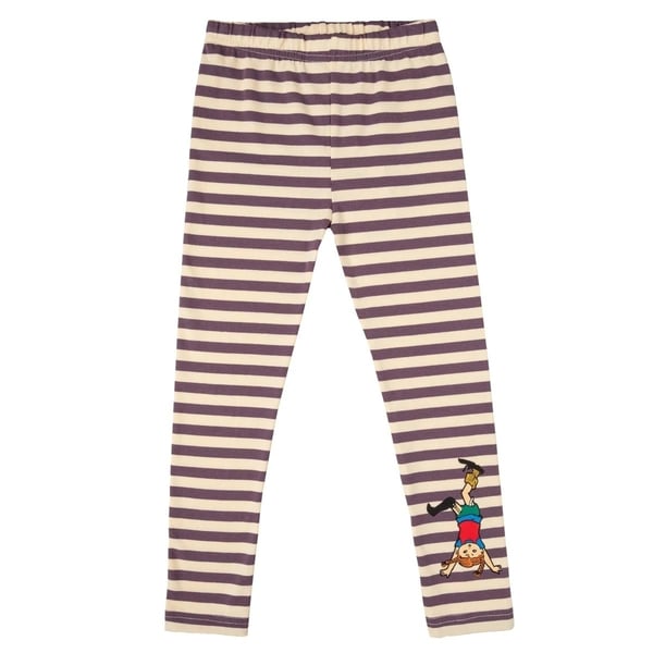 Peppi Pitkätossu - raidalliset legginsit, violetti