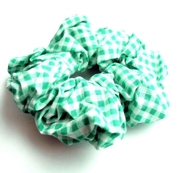 Scrunchie pepitarutig grön/vit