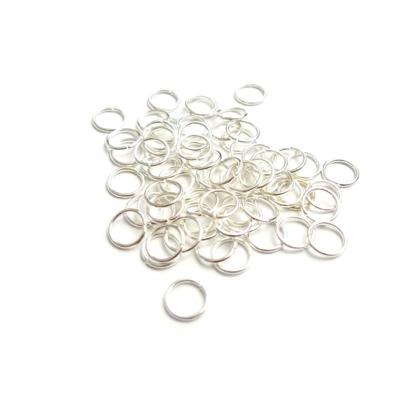 Silverpläterade Ringöglor 8mm 50-pack