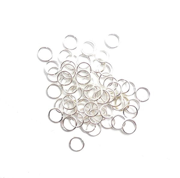 Silverpläterade Ringöglor 8mm 100-pack