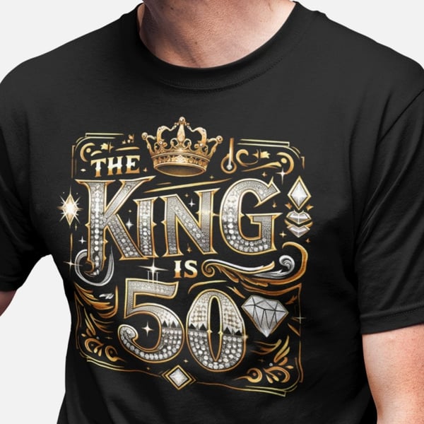 50 år Födelsedag svart t-shirt - The king is 50 50 år Födelsedag svart t-shirt - The king is 50