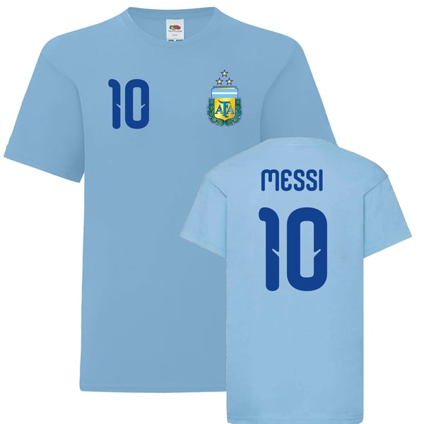 Messi stil Argentina fotboll t-shirt - ljus blå