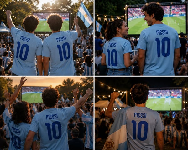 Messi stil Argentina fotboll t-shirt - ljus blå