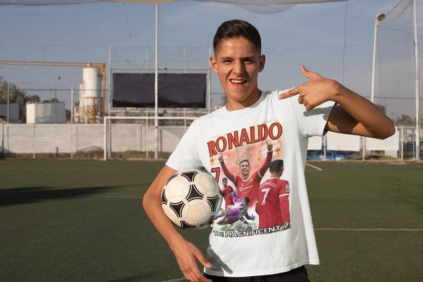 T-shirt REA Ronaldo Portugal United sportströja tryck fram & Bak