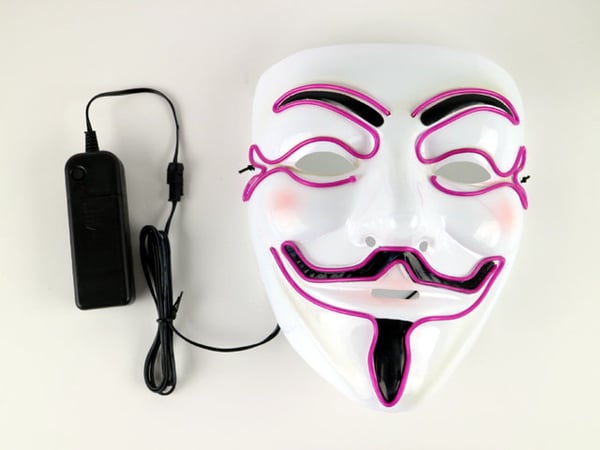 Mask Happy face med Glowstrip Lila glowstrip