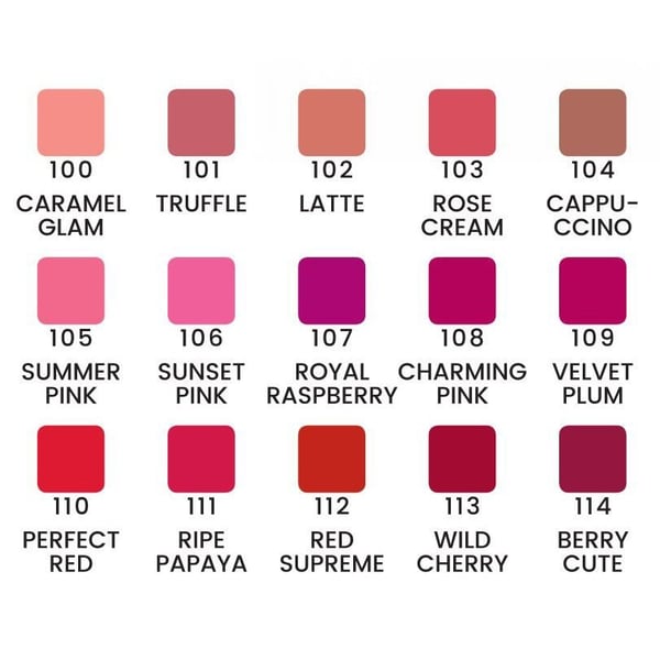 Pen leppestift - leppestift - 6 farger - Quiz Cosmetic