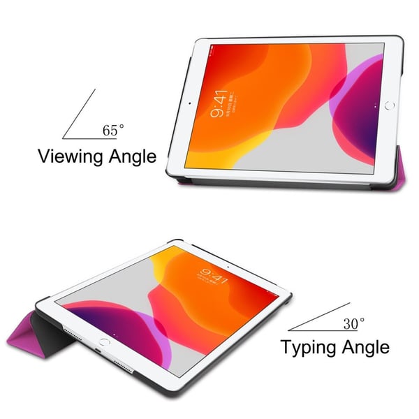Apple iPad 10.2 2021/2020/2019 Slim Fit Trefoldelig Deksel - Lilla