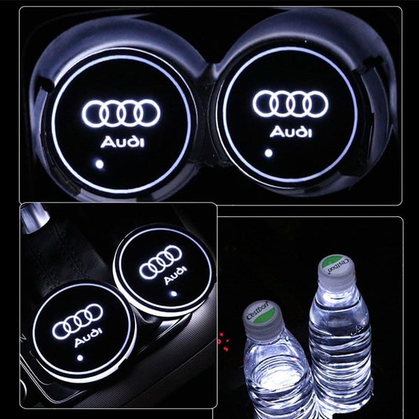 2X Audi-logo Før baseplaten til koppholderen