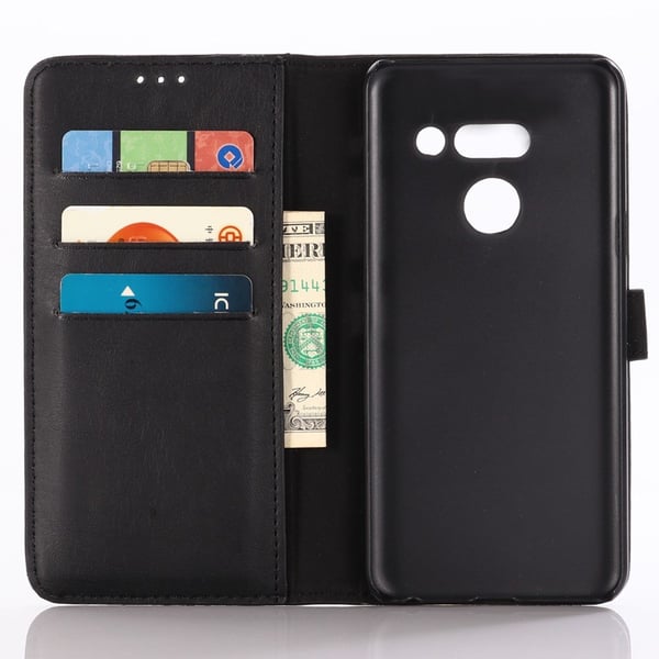 Crazy Horse Texture Retro Flip Taske til LG G8 ThinQ - Sort